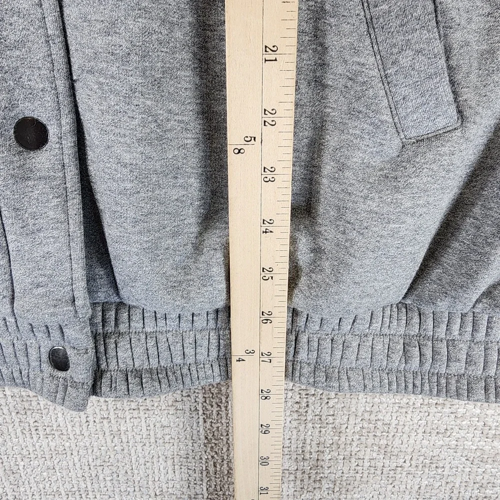 Lululemon Scuba Oversized Varsity Jacket Womens M/L Heathered Grey Plush Lining